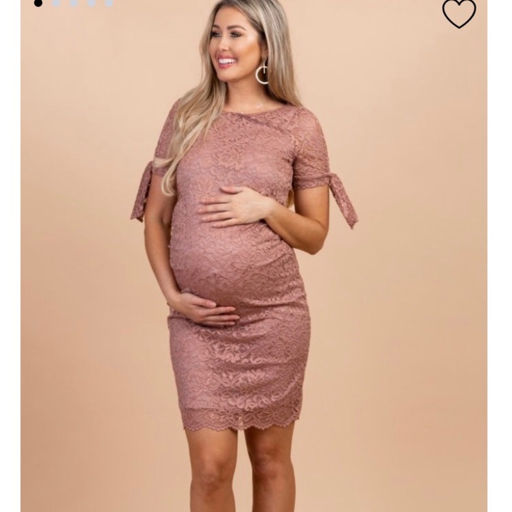 Pinkblush Lace Fitted Maternity Dress Size M